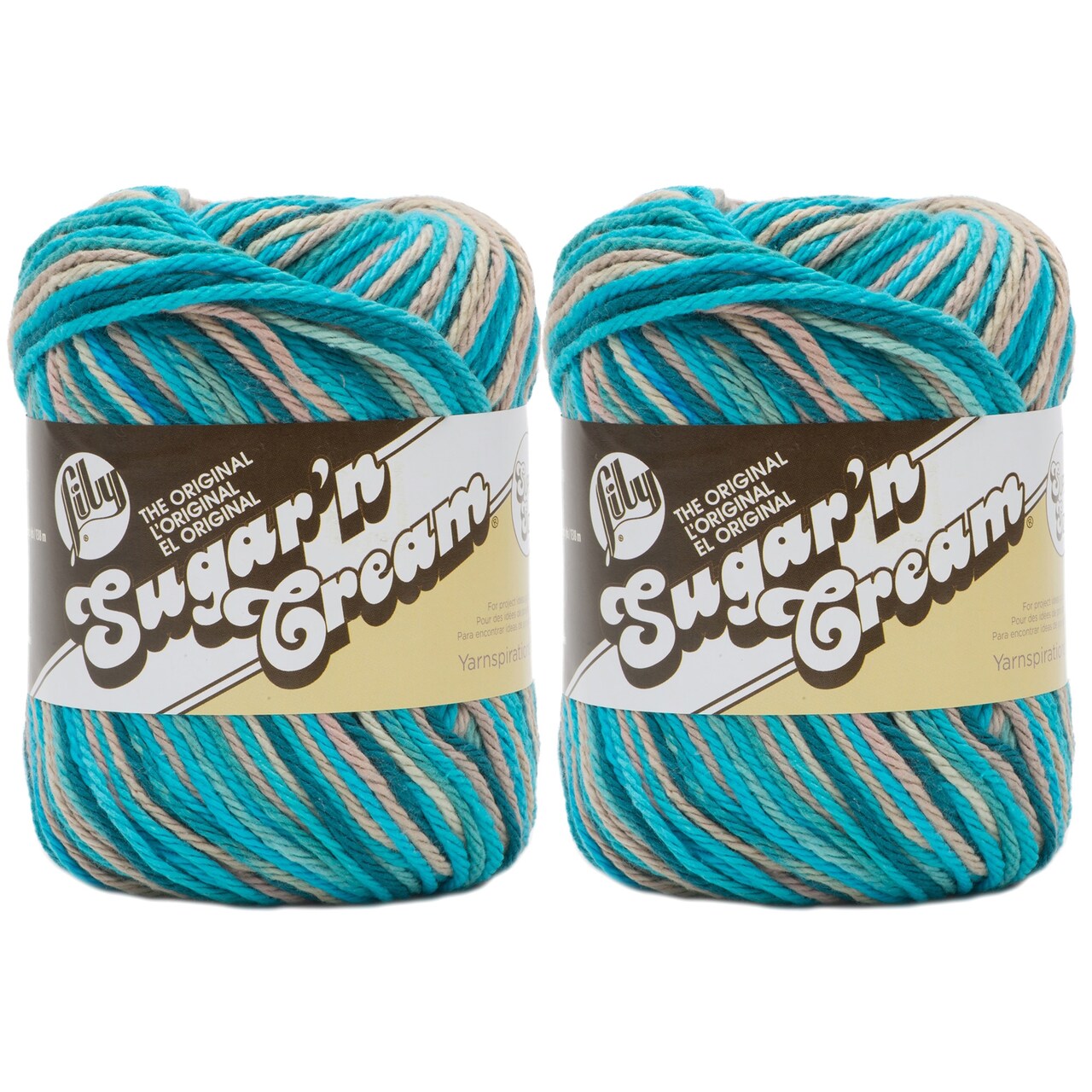 (Pack of 2) Lily Sugar'n Cream Yarn - Ombres Super Size-Pebble Beach